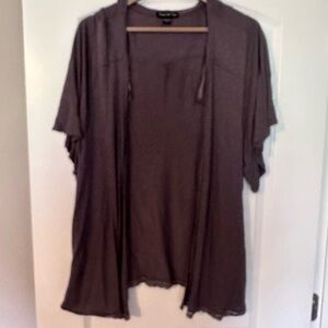 Brown Open Front Cardigan